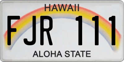 HI license plate FJR111