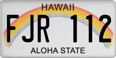 HI license plate FJR112