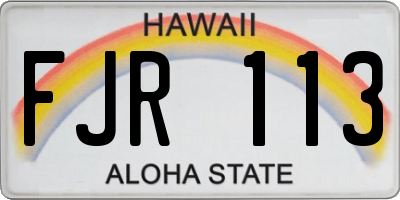 HI license plate FJR113