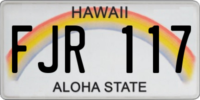 HI license plate FJR117