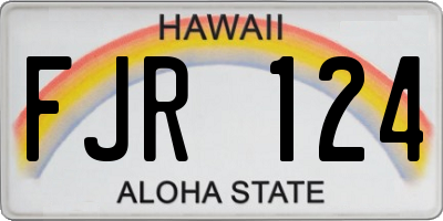 HI license plate FJR124