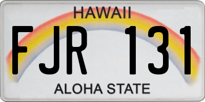 HI license plate FJR131