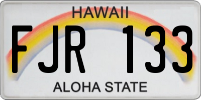 HI license plate FJR133