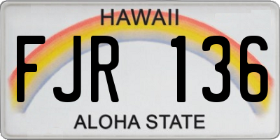 HI license plate FJR136