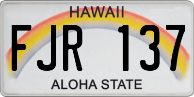 HI license plate FJR137
