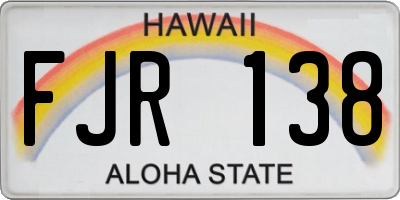 HI license plate FJR138