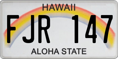 HI license plate FJR147