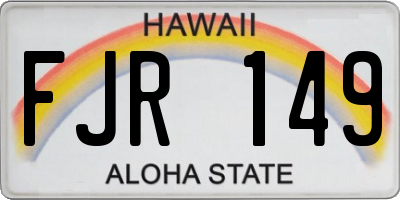 HI license plate FJR149
