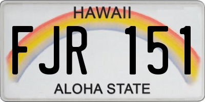 HI license plate FJR151