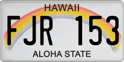 HI license plate FJR153