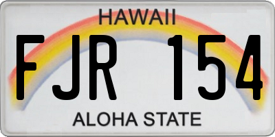 HI license plate FJR154
