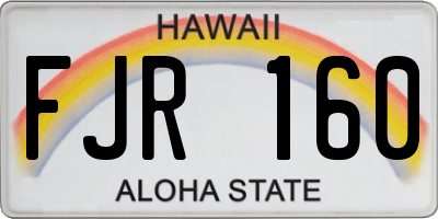 HI license plate FJR160