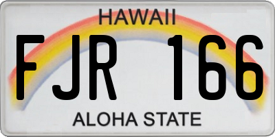 HI license plate FJR166