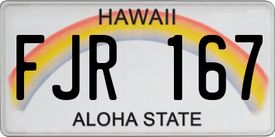 HI license plate FJR167