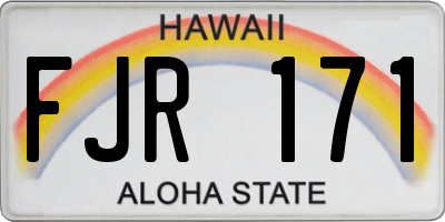 HI license plate FJR171
