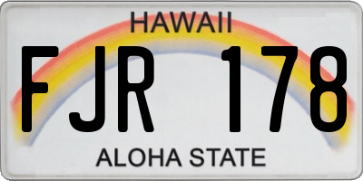HI license plate FJR178