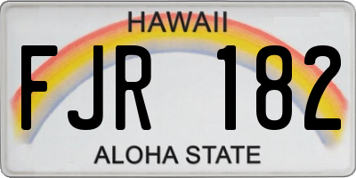 HI license plate FJR182