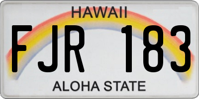 HI license plate FJR183
