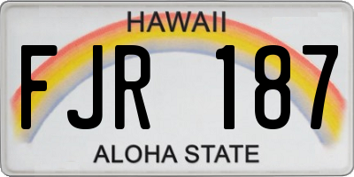 HI license plate FJR187