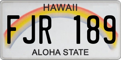 HI license plate FJR189