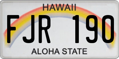 HI license plate FJR190