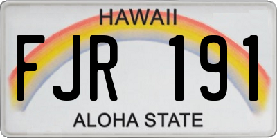 HI license plate FJR191