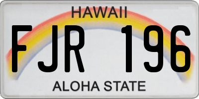 HI license plate FJR196