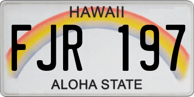 HI license plate FJR197