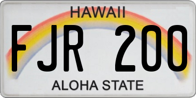 HI license plate FJR200