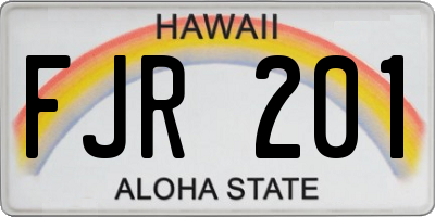 HI license plate FJR201