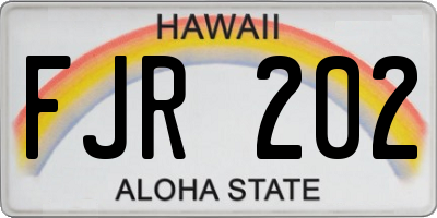 HI license plate FJR202