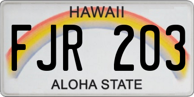 HI license plate FJR203