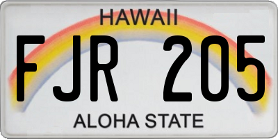 HI license plate FJR205
