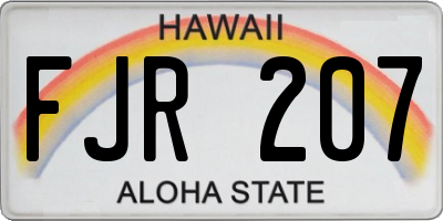 HI license plate FJR207