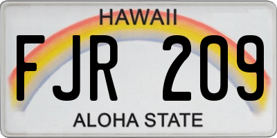 HI license plate FJR209
