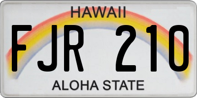 HI license plate FJR210