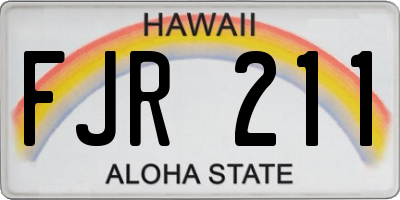 HI license plate FJR211