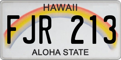 HI license plate FJR213