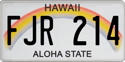 HI license plate FJR214