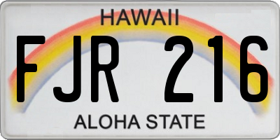 HI license plate FJR216