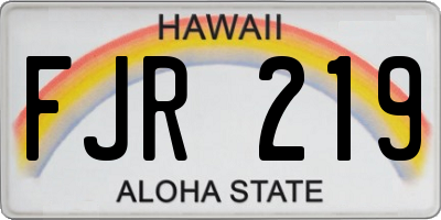 HI license plate FJR219