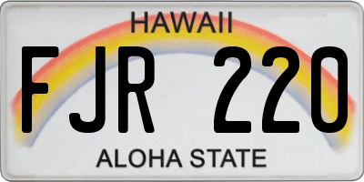 HI license plate FJR220