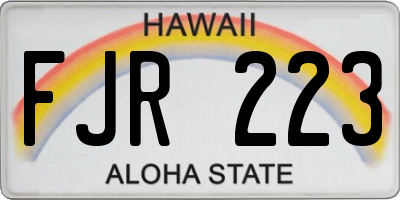 HI license plate FJR223