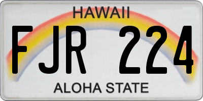 HI license plate FJR224