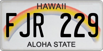 HI license plate FJR229