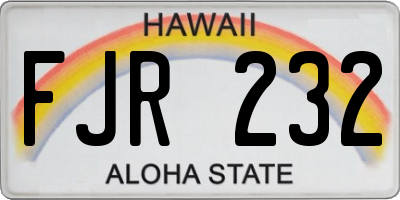 HI license plate FJR232
