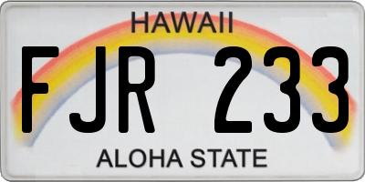 HI license plate FJR233