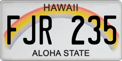 HI license plate FJR235