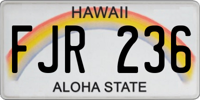 HI license plate FJR236