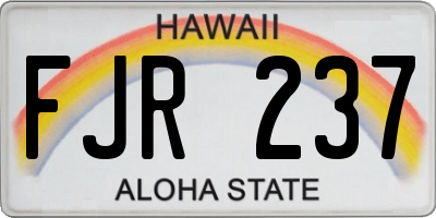 HI license plate FJR237